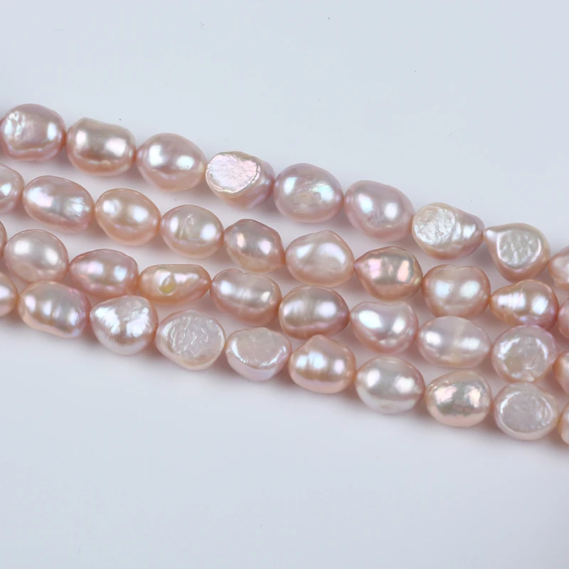 Hot Sale 10-11mm Pink Color Natural Pearl 18cm Baroque Pearls Freshwater Pearl Strand