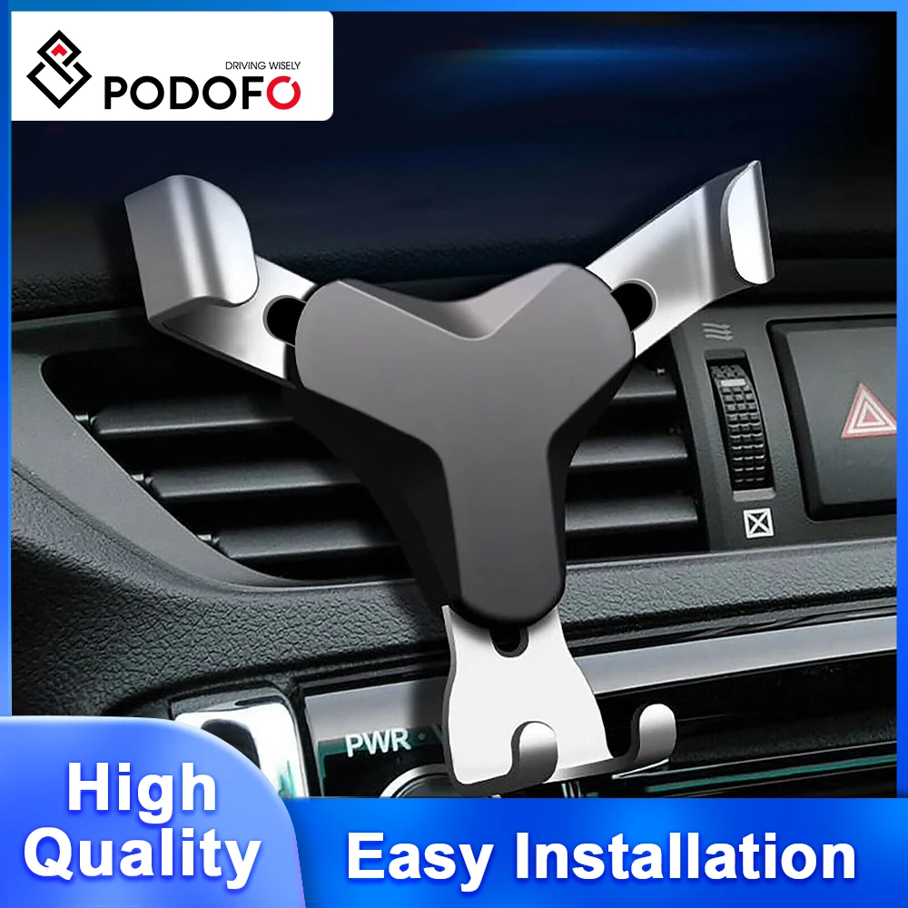 Podofo Gravity Reaction Car Mobile Phone Holder Single Handed Installation 360-degree Rotation Phone Holder For Xiaomi iPhone