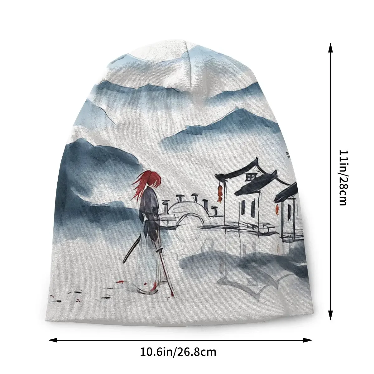 Rurouni Kenshin Anime Skullies Beanies Caps Watercolor Hat Sport Sports Bonnet Hats for Men Women