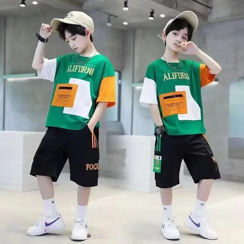 

Kids Clothes Set Baby Boy/Girl T-Shirt + Shorts Summer Clothing Cotton Letter Casual Boys Tracksuit Children Baby Clothes Set