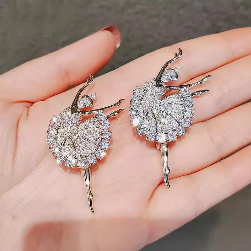 بروش راقصة الباليه الفاخر - صدرية من حجر الراين الكريستالي للنساء - مجوهرات راقصة الباليه الأنيقة - هدية إكسسوارات الفساتين الراقية #3