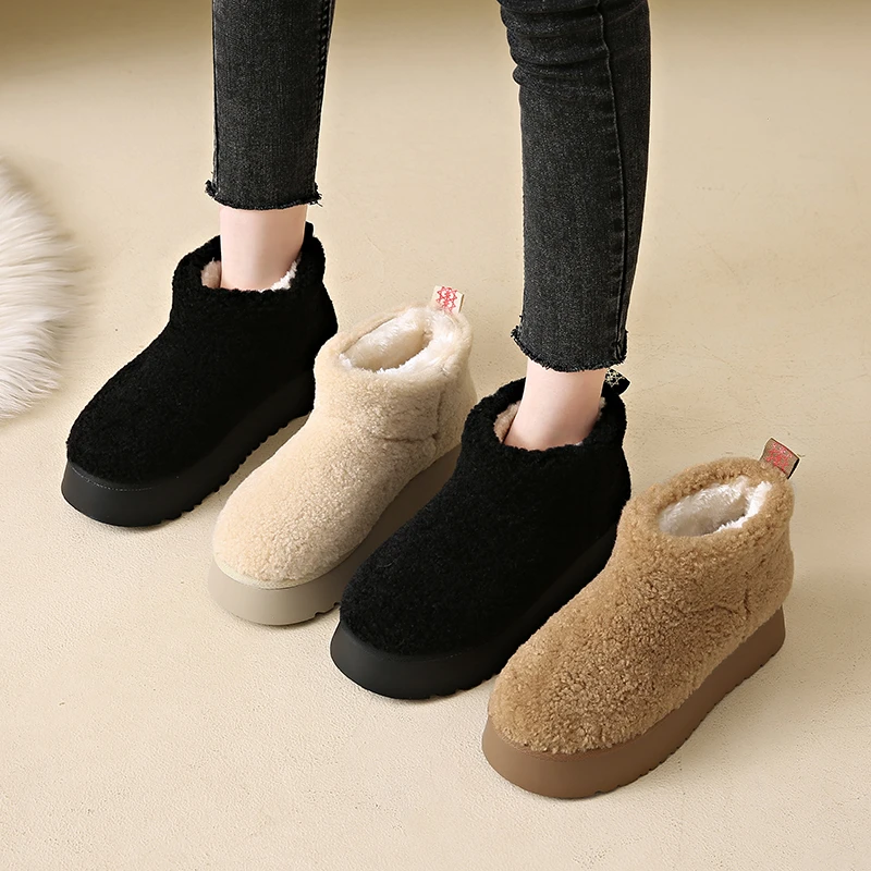 Snow Boots for Women, New 2026 Style, Thickly Lined with Warm Cotton, One-piece Thick-soled Short Boots