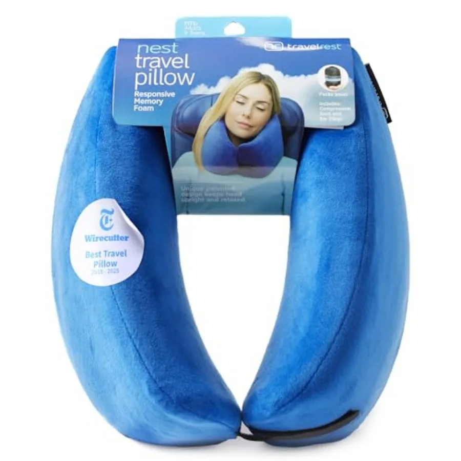

Neck Support Pillow - Travel Essentials Memory Foam Compact Travel Pillow for Long Flights Plane Sleeping Accessories Comfortab