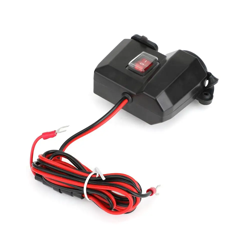 Areyourshop Universal USB Charger Power Adapter Socket Cell Phone GPS Waterproof 12v/24v with Voltmeter Motorcycle