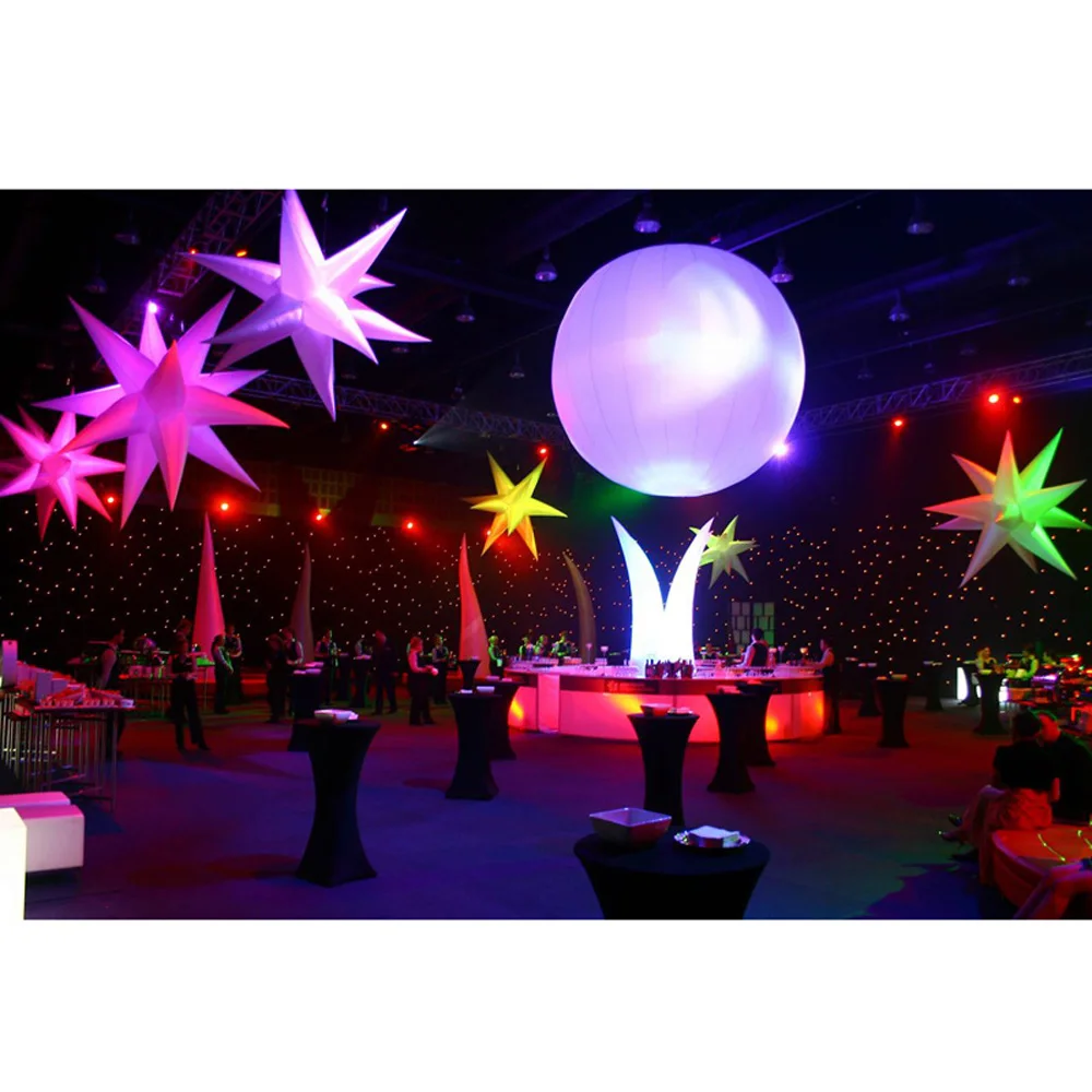 2024 Hot Sale GiantLed Lights Airtight  Inflatable Pvc Ball With Balloon Floating Sphere With Pump For Party Club Bar Decoration