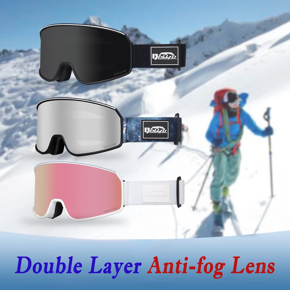 Double layer Ski Goggles for Men Women Double Layer Anti Fog UV400 Sports Skiing Snowmobile Over Glasses Snowboard Eyewear