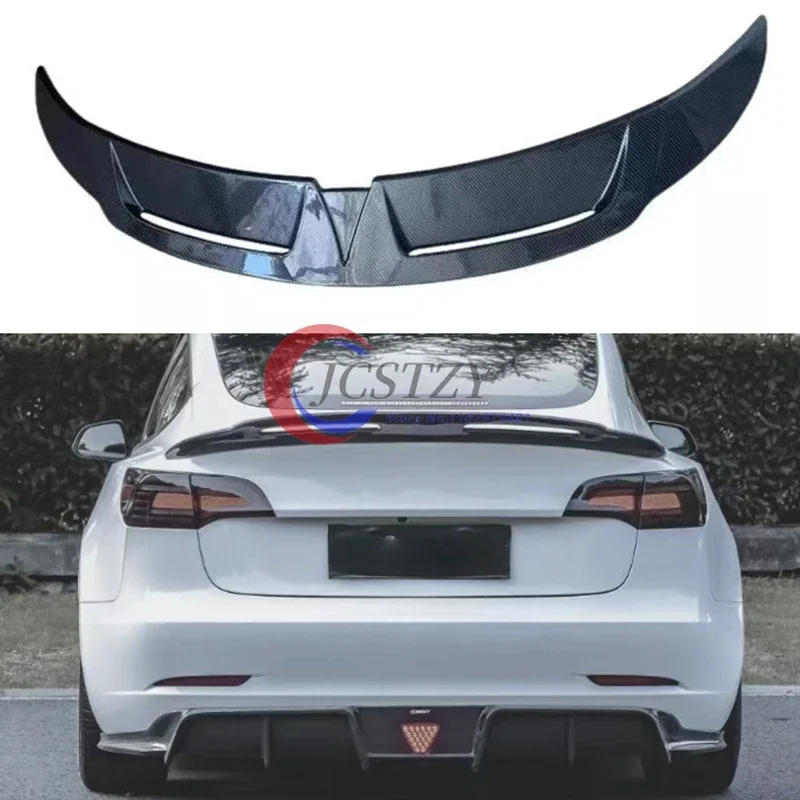 For 2017 18 19 20 21 22 2023 Tesla Model 3 Car Rear Trunk Lid Lip BodyKit Spoiler Wings Tuning Exterior