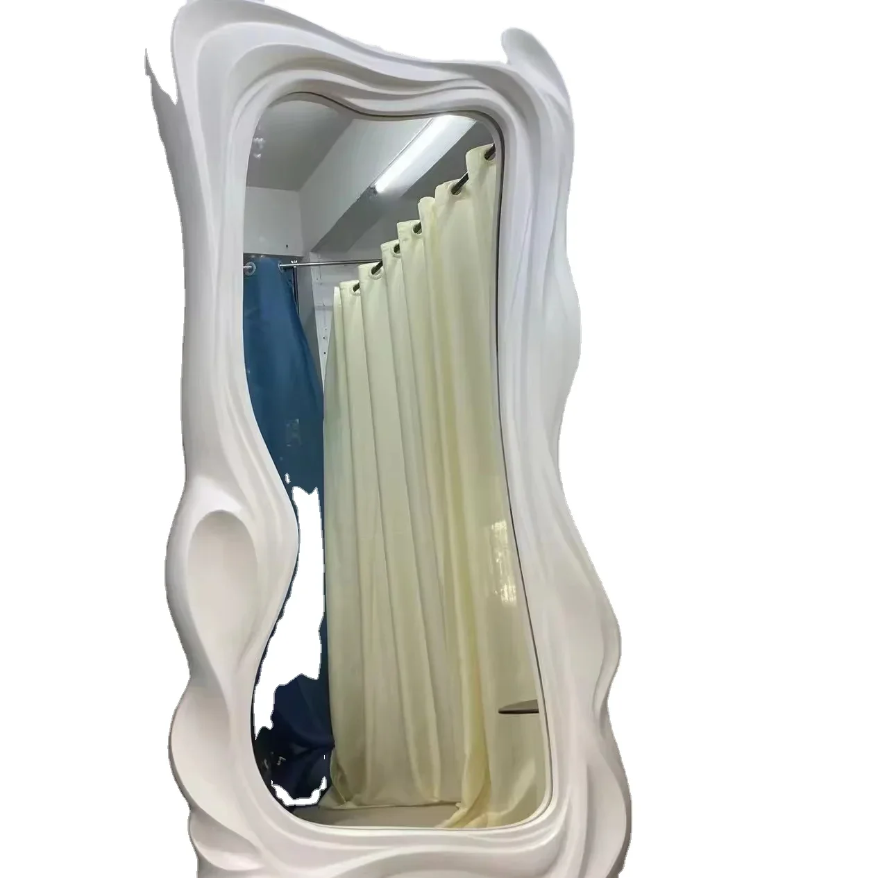 

Design Vanity Living Room Luury Home Decoration Large Wavy Floor Mirror Dressing Mirror Furniture For Home