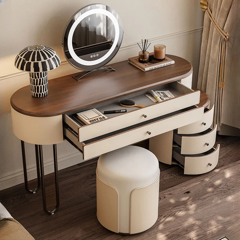 

Drawer Mirror dressing table Nordic Chair Luxury Organizer Dressers Make Up Modern Tocador De Maquillajes Bedroom Furniture