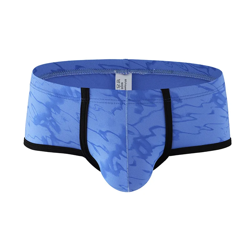 

Men's Bulge Boxy Underwear Ice Silk Mesh Low-Rise Boxer Briefs Breathable Tie-Dye Sports Trunks Youth U Convex Pouch Underpants