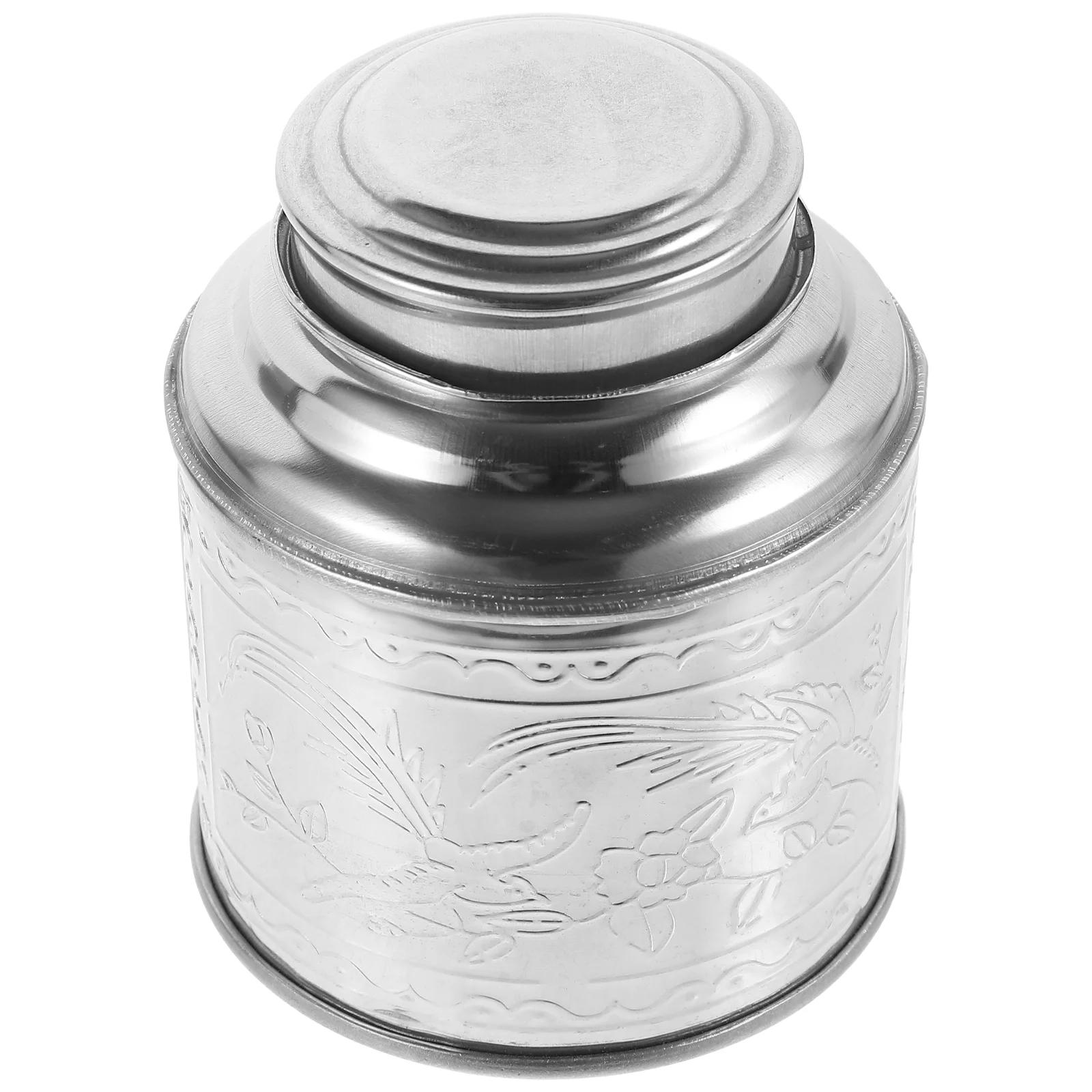 Large Tea Loose Round Empty Containers Stainless Steel Kitchen Canisters Sealing Storage Jar