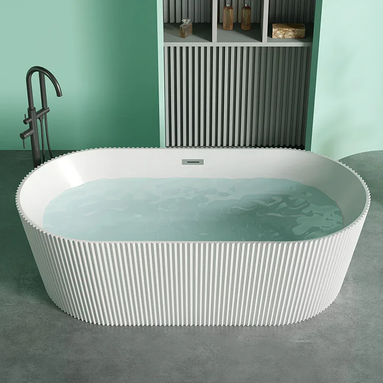 

Acrylic Eco-friendly Material Solid Surface Bath Tub Freestanding Bathtub Round Indoor Bathtub Tub
