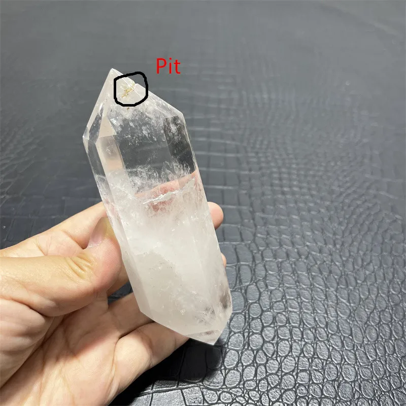 285g Natural Polished Healing Double Terminated Clear Quartz Crystal Point