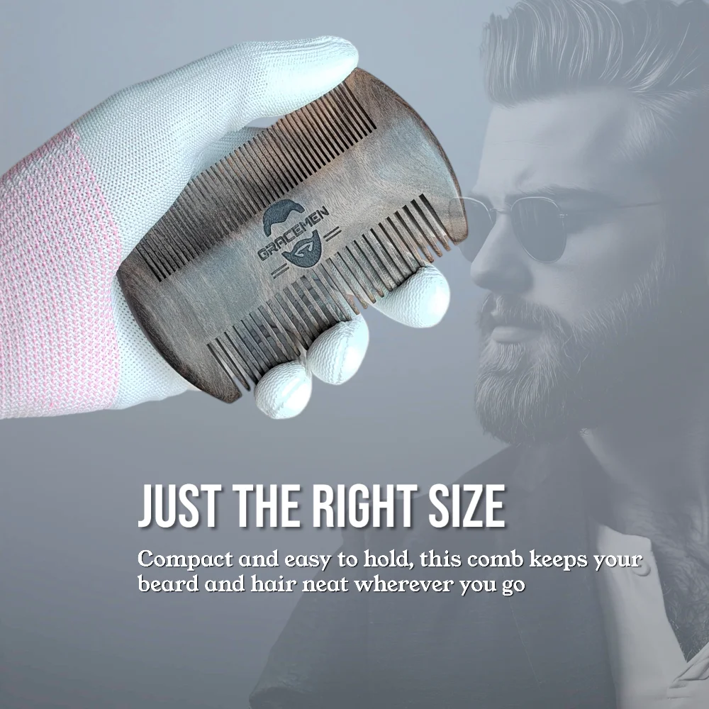 Gracemen Beard Kit - Retro Beard Brush & Dark Wooden Comb & Stainless Steel Scissors Gift Grooming Set for Men With Storage Bag image 13