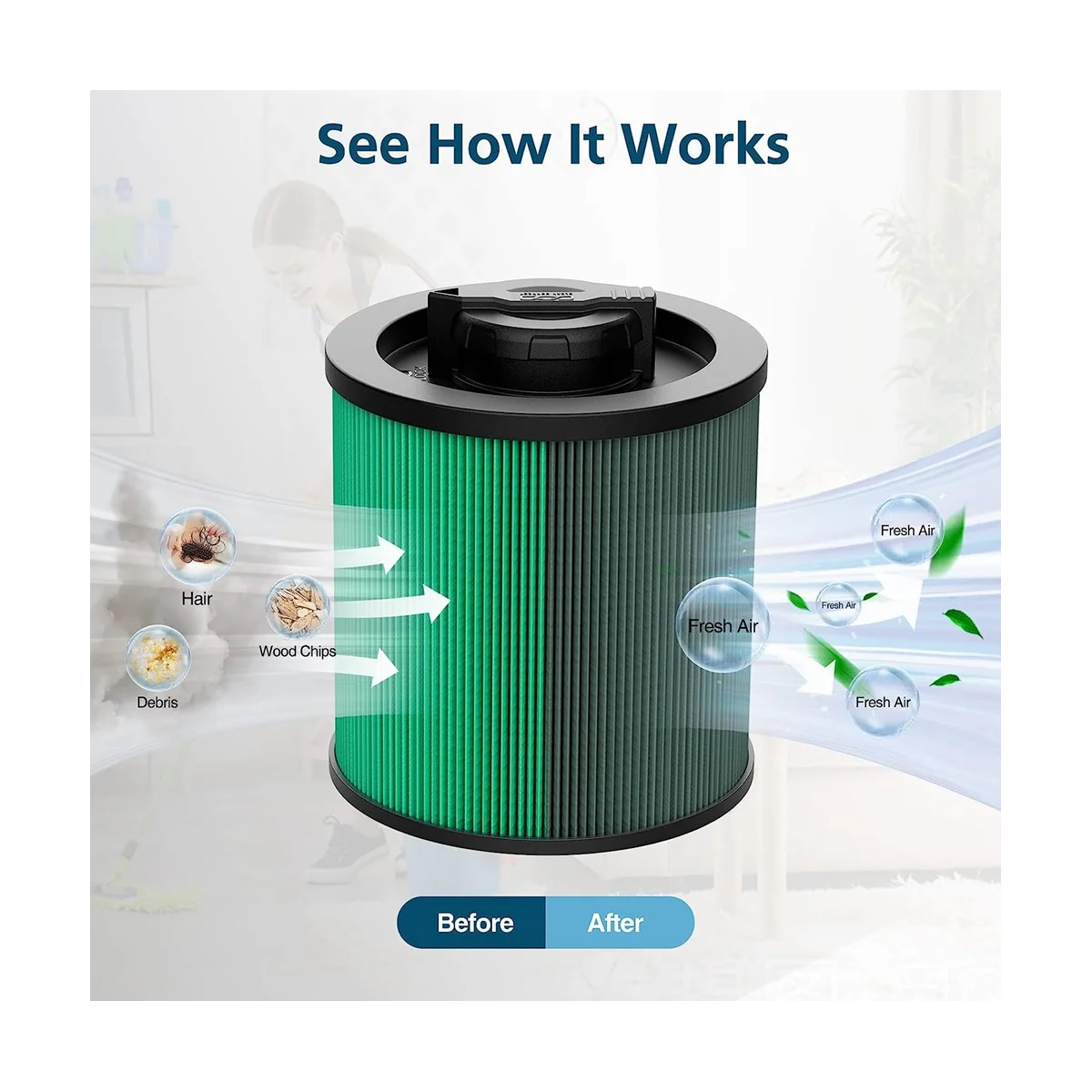 

Filter Replacement for DXVC6914 Wet/Dry Vacuum Cleaner 6-16 Gallon Filter 2 Pack