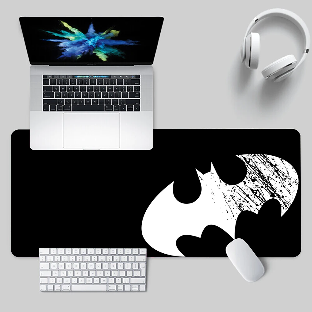 B-Batman Hero Logo Mousepad HD Printing Computer Gamers Locking Edge Non-slip Mouse Pad XXL90x40cm Keyboard PC Desk Pad