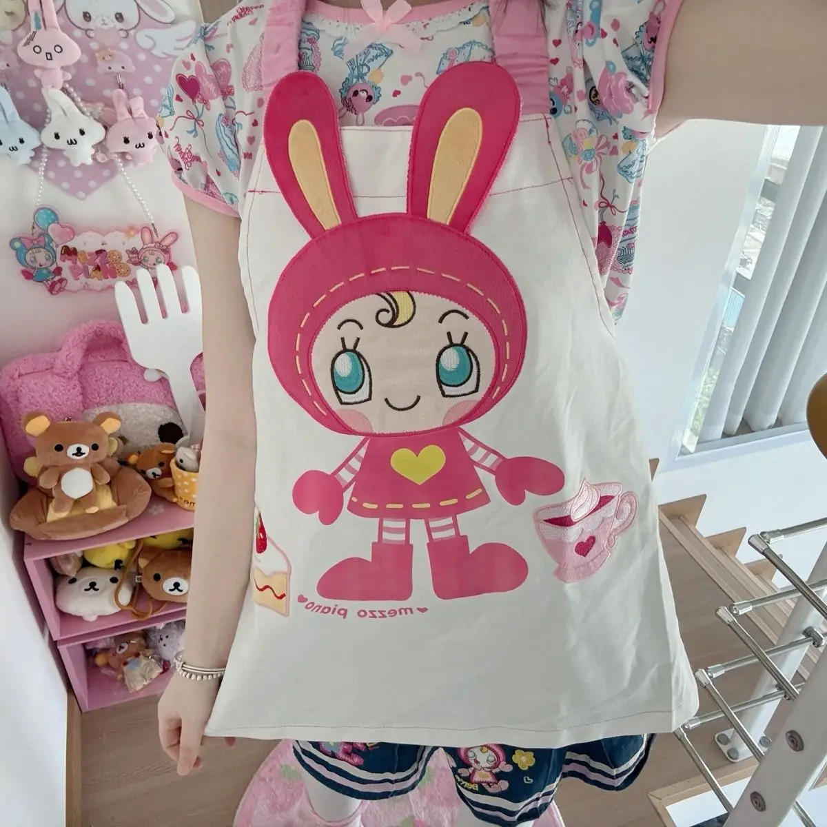 Summer New Cartoon Mp Embroidery Jojifuku All Match Sweet Girl Denim Y2k Apron Japanese Subculture All Match Coverall Apron