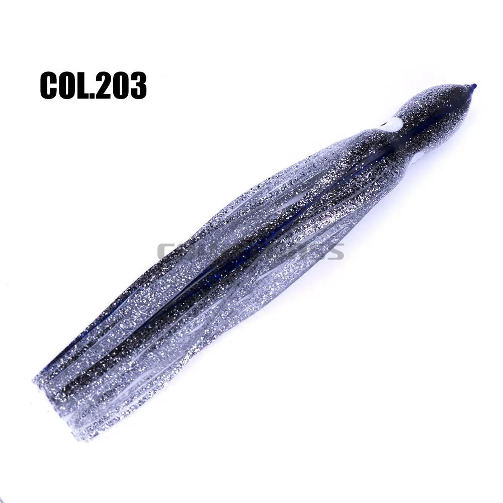 Countbass 2PCS 28cm Trolling Squid Skirts, Soft Octopus Lures, Hoochie Fishing Baits, Marlin Wahoo Tuna Tail, Tackle Craft