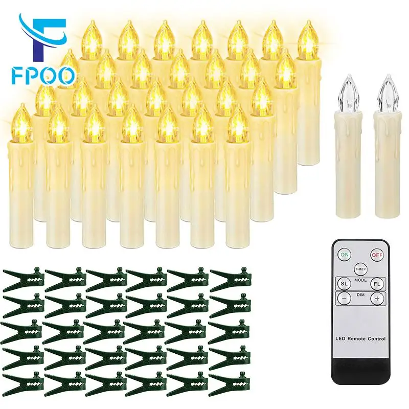 LED Electronic Candle With Timer Remote Battery Operated Flickering Flame Wedding Birthday Home Decoration Christmas Tree Candle