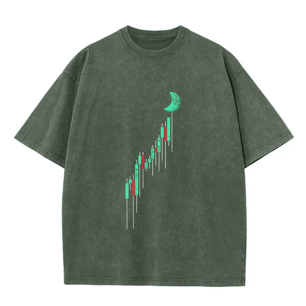 Crypto Currency Hodl Vintage Bull Market Chart To The Moon T-Shirt Oversize Women T-Shirts Men's Retro Unisex Men Shirt Summer