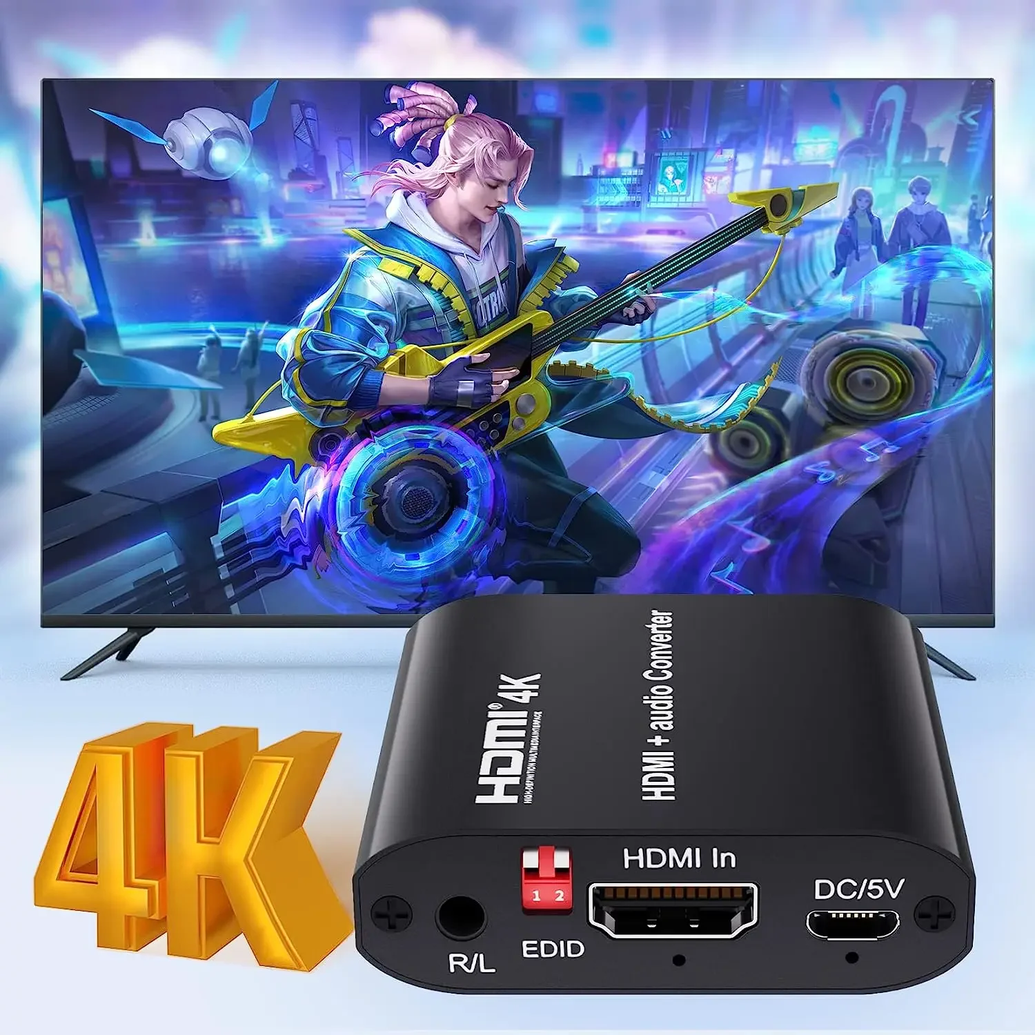 Rozgałęźnik wyciągu audio 4K HDMI z koncentrycznym wyjściem audio Toslink 4K 30Hz HDMI na koncentryczny konwerter audio Toslink SPDIF