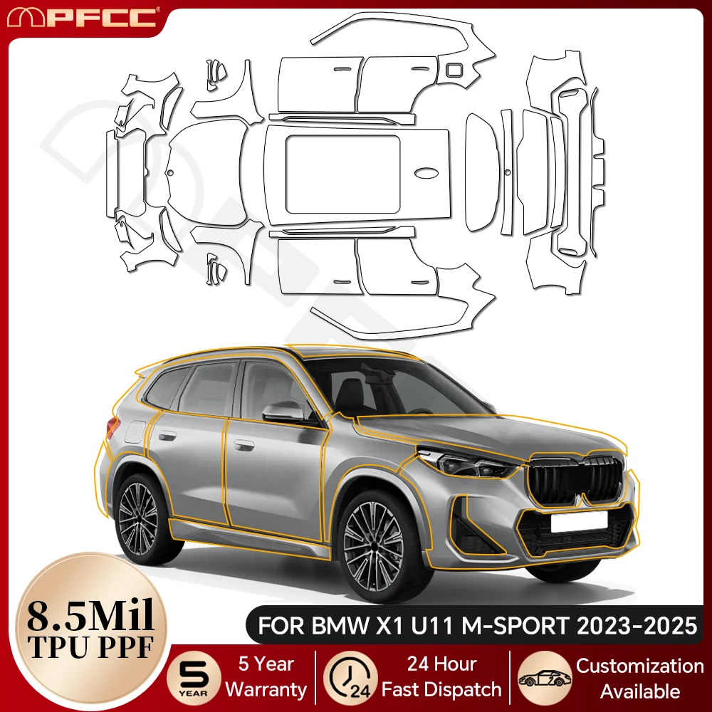 

For BMW X1 U11 M Sport 2023-2025 TPU Paint Protection Film Car Body Clear Bra Pre-cut PPF Anti-Scratch Resistant Invisible Cover