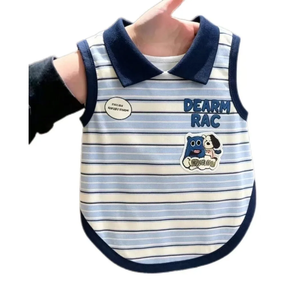 Durable Sleeveless Pet Summer Outfit Striped Thin Small Dog Apparel Lightweight Dog Vest Small