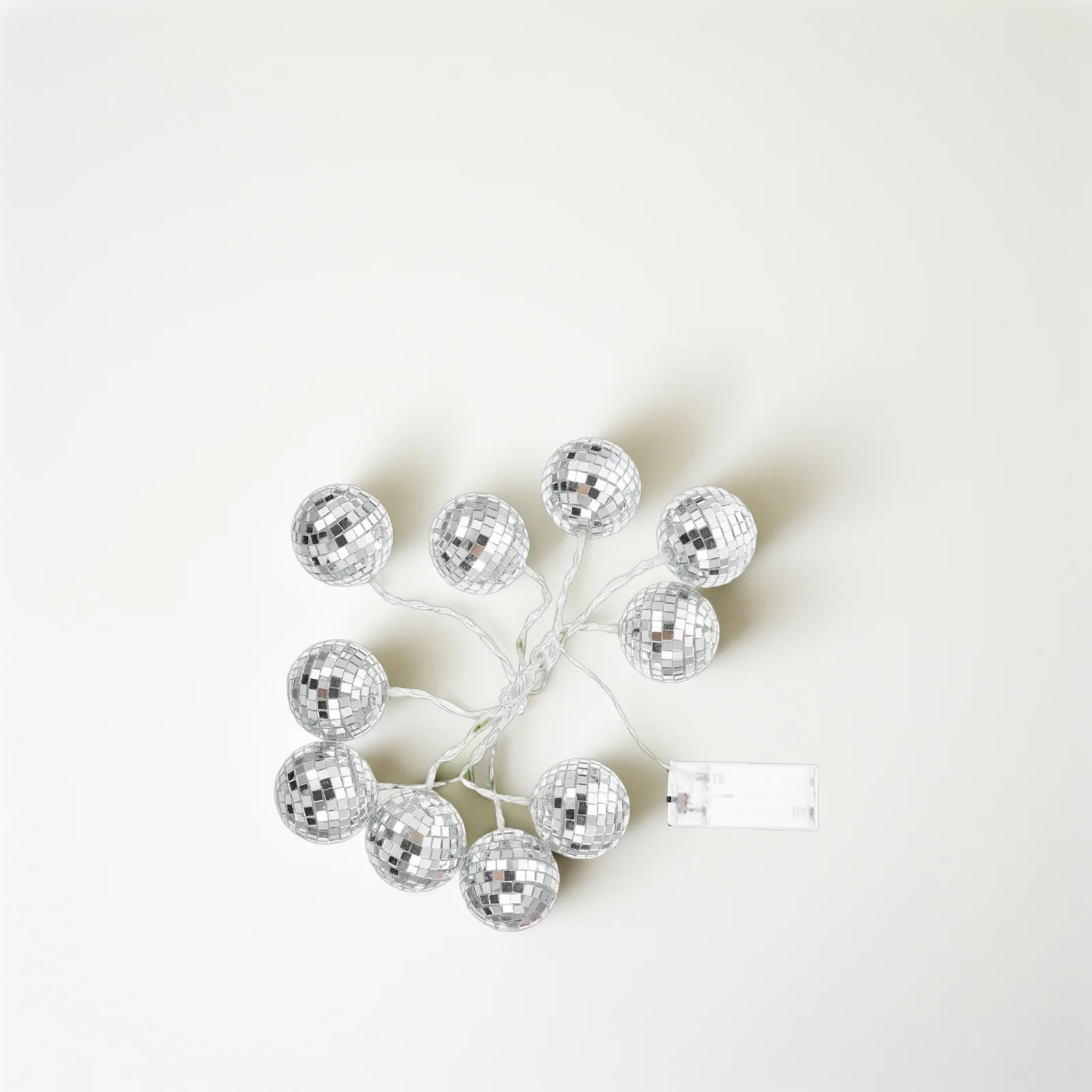 1 مجموعة مرآة الكرة LED ديسكو سلسلة ضوء الزجاج ديكور حفلة معلقة ضوء شجرة عيد الميلاد جدار نافذة الديكور