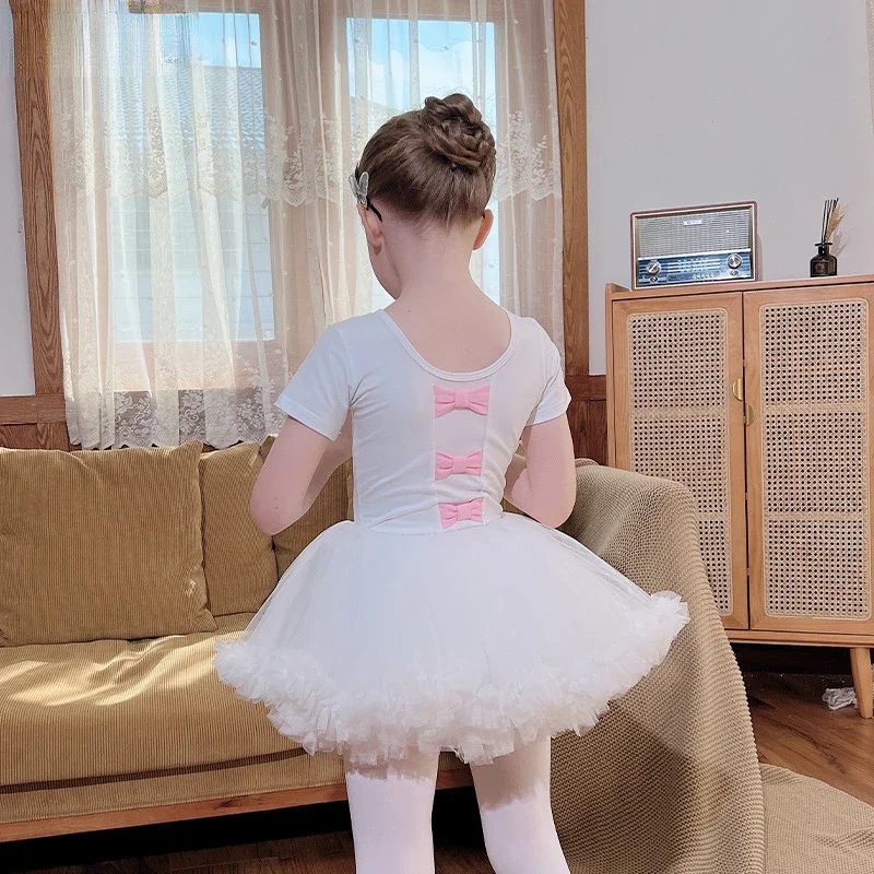 Kids Girl Ballet Gymnastics Leotard Dress Performance Dancewear Clothes Child Ballet Outfit Tutu Dress Ballroom Dancing Costume