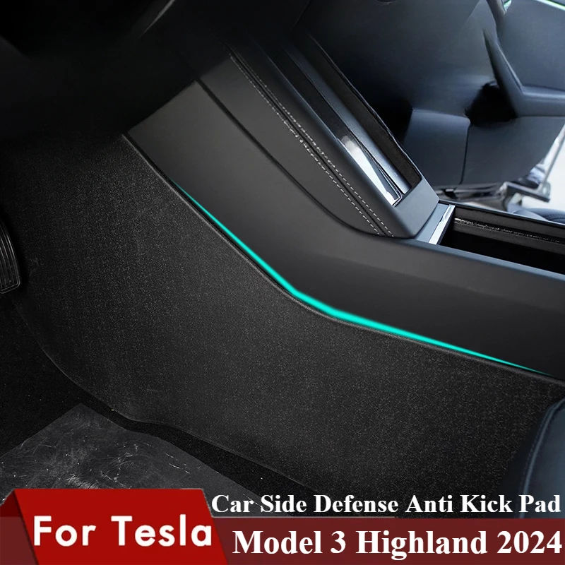 

2PCS TPE Side Defense Anti Kick Pad For Tesla Model 3 Highland 2024 Car Central Control Protective Foot Pad Interior Protection