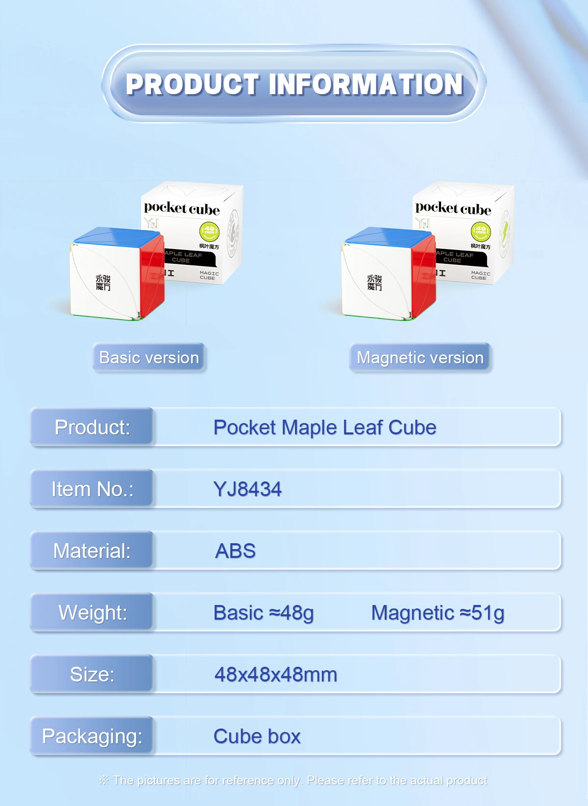 YongJun Pocket Maple Leaf Cube Mini Pocket Puzzel Mini Fidget Cube 48mm Educatief Magische Kubus Speelgoed Voor Kinderen magnetische Kubus