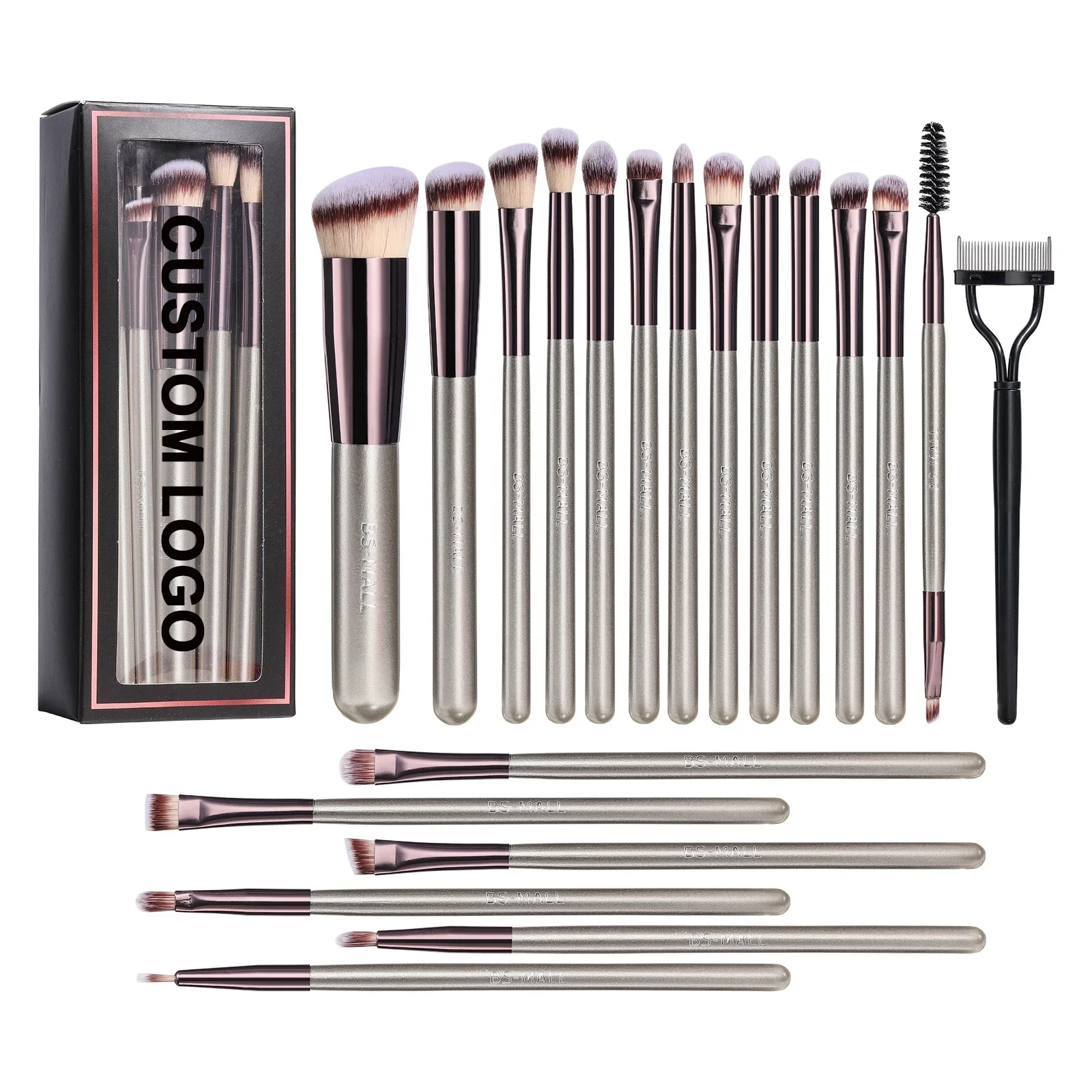 

# Hot Sales BS-MALL Make-up Brushes Kit 20PCS Private Label Face Makeup Tools Brushes Set With Eyelash Comb Lash Brush Separator