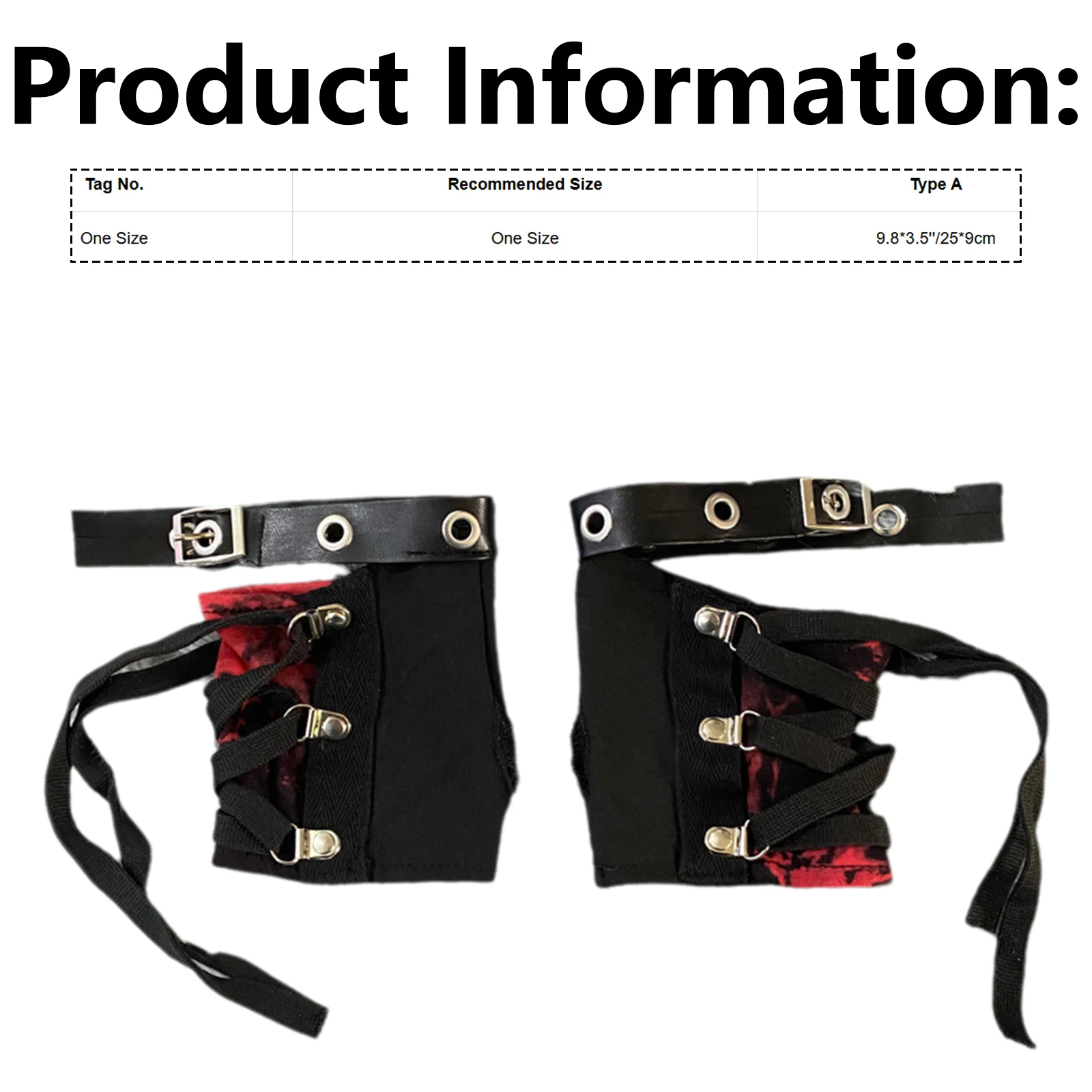 Men Women Hip Hop Punk Lace-up Gloves Buckles Thumbholes Fingerless Wristband Sleeves for Halloween Carnivals Theme Party