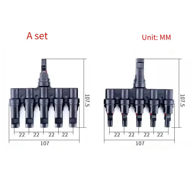 Five-in-one Connector Solar Photovoltaic Power Generation Line Paralleling Device Battery Panel Five-way Connector