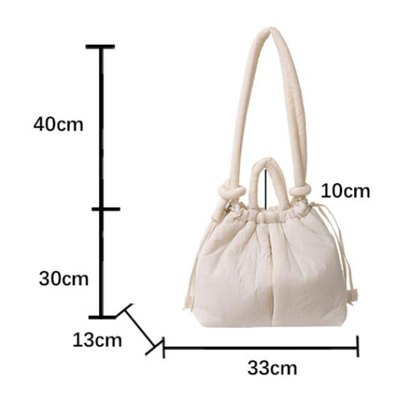 Neue Mode Puffer Tote Tasche Designer Gepolsterte Frauen Schulter Taschen Nylon Unten Baumwolle Umhängetasche Große Dame Handtaschen 2024