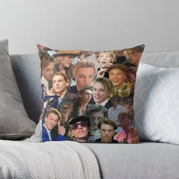 Jamie Campbell Bower Photo Collage  Printing Throw Pillow Cover Home Soft Square Sofa Decorative Pillows not include One Side