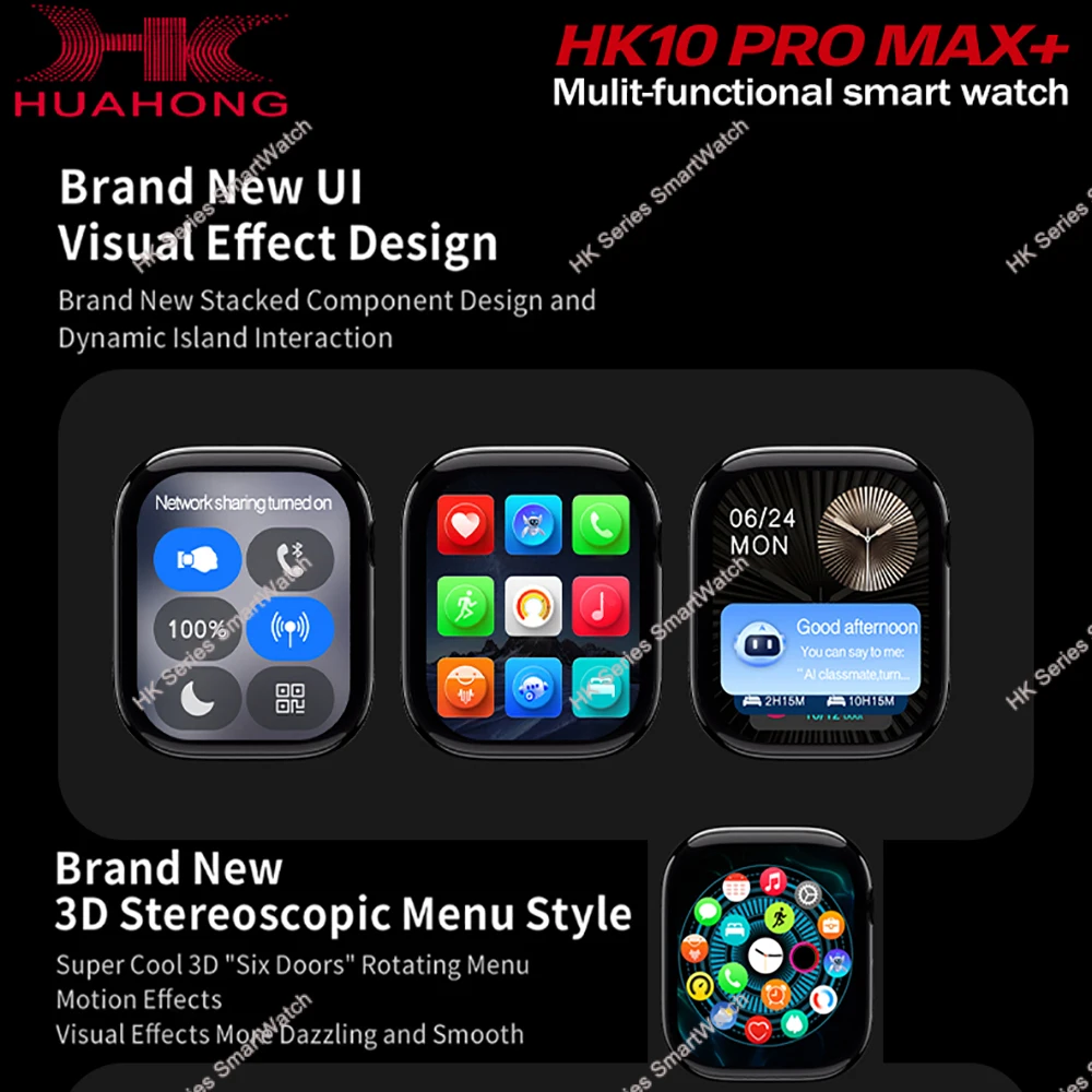 2025 HK10 Pro Max Plus GEN2 سلسلة SmartWatch الأصلية 10 AI ROBOT AMOLED NFC Compass GPS 4GB ألبوم محلي ساعة شبكة الموسيقى