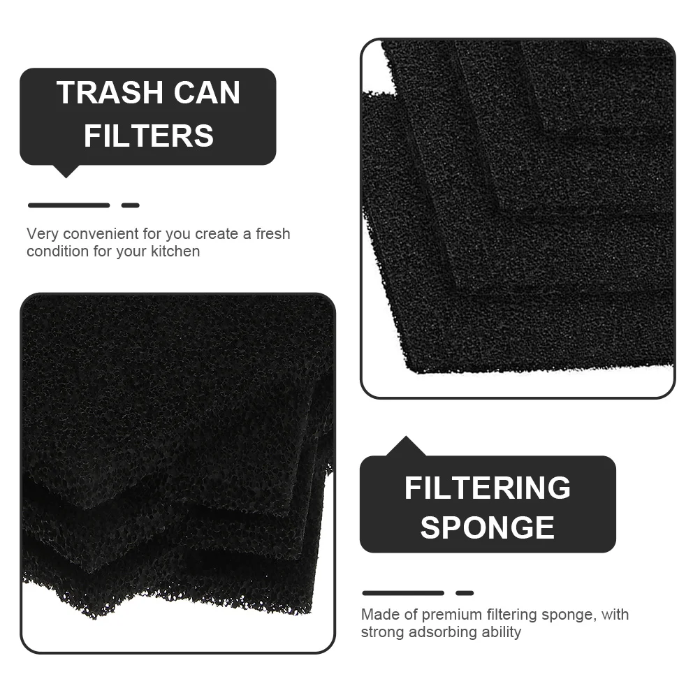 6 Pcs Trash Can Filter Odor Compost Bin Pad Deodorizer Charcoal Filters Aquarium