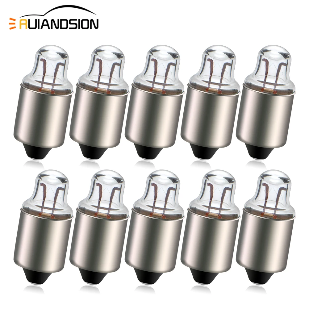 Ruiandsion 10Pcs E10 B9 1.1V 1.2V 1.5V Experiment Small Light Bulb For Old-fashioned Flashlight Lamp Warm White