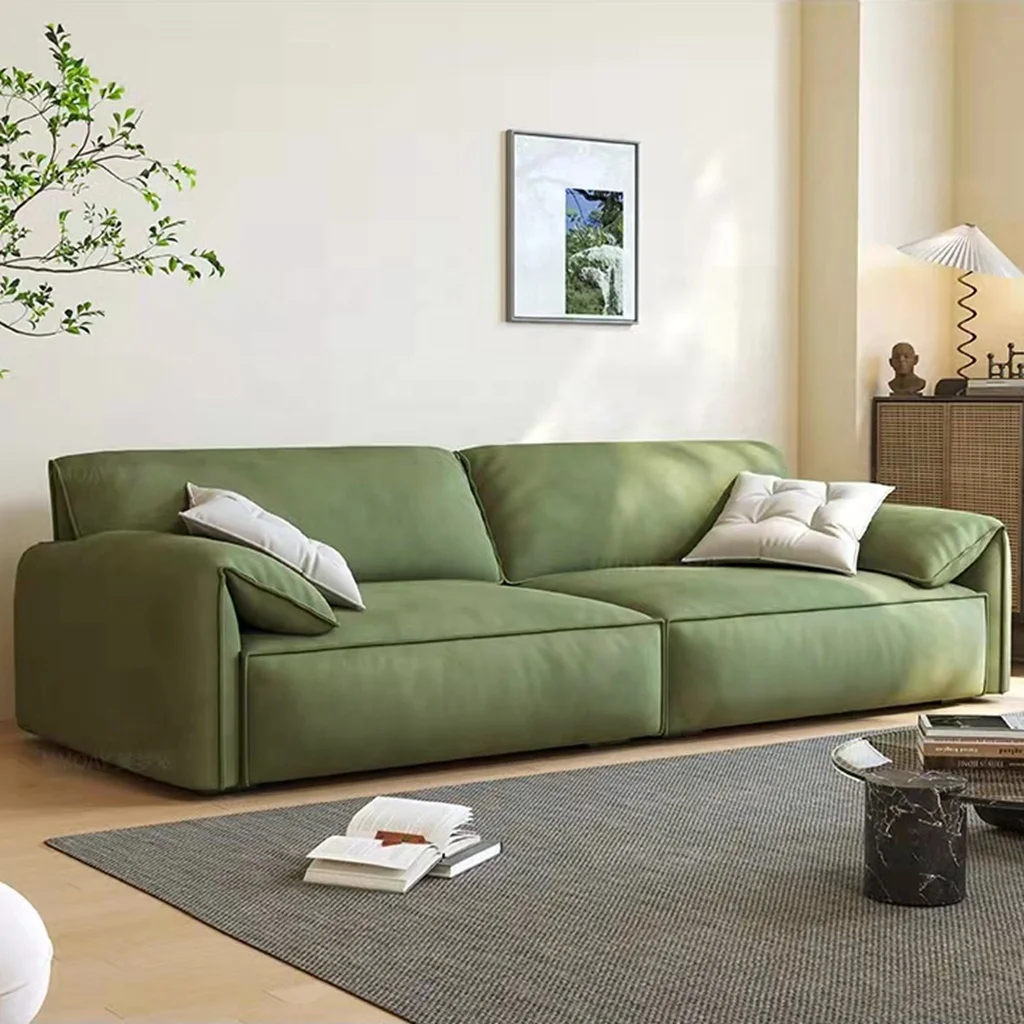 

Модульный диван-секция класса люкс для гостиной, 4-местный, из ткани и кожи, в современном итальянском стиле