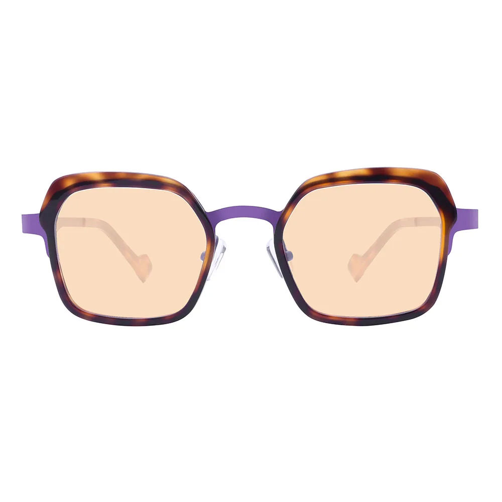 偏光レンズ付きレディース幾何学模様サングラス 高級ツートンフレーム UV400保護 ファッション愛好家向け