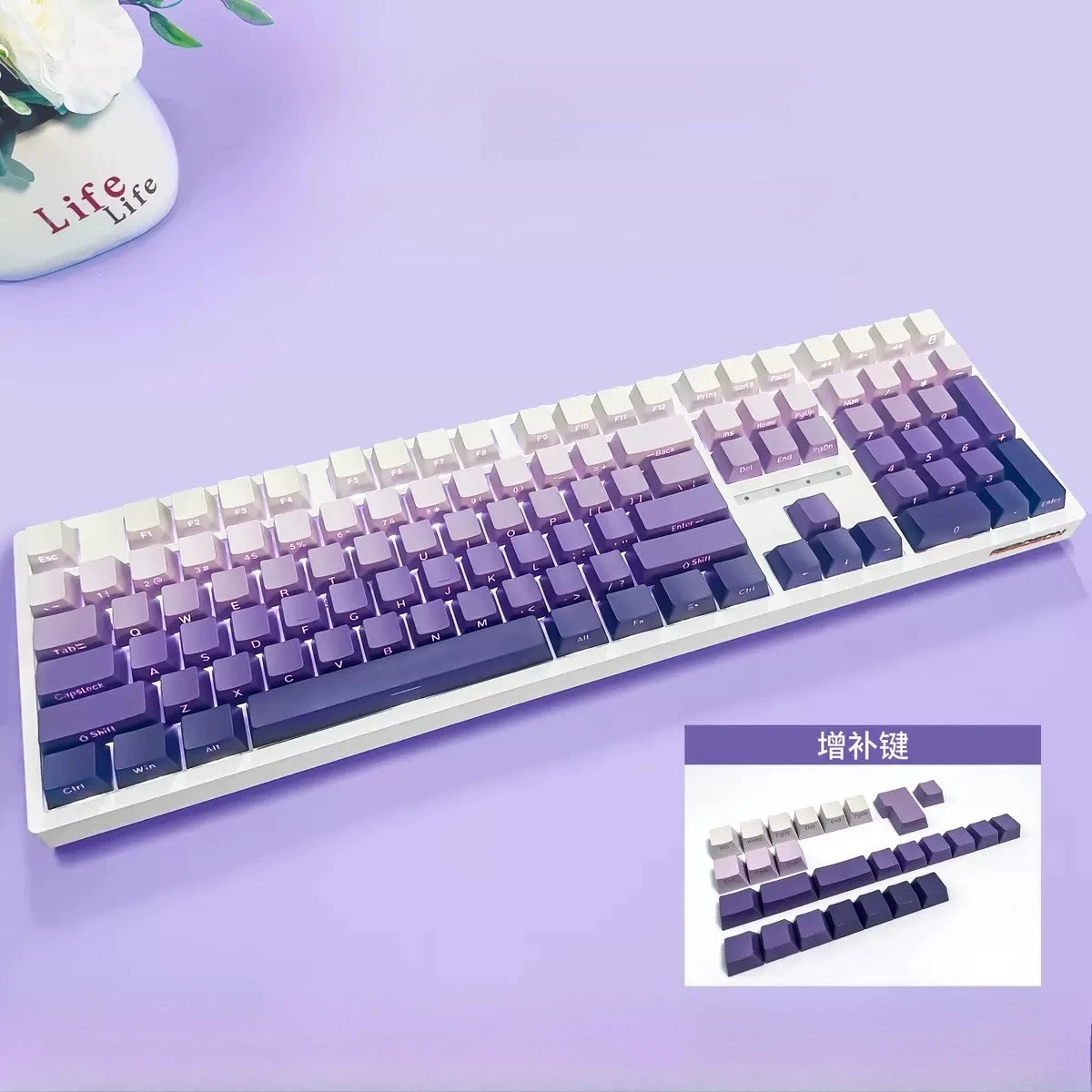 أغطية مفاتيح متدرجة الألوان 13 - مراجعة Keycaps Pbt Double Shot 104 Keys وسعره
