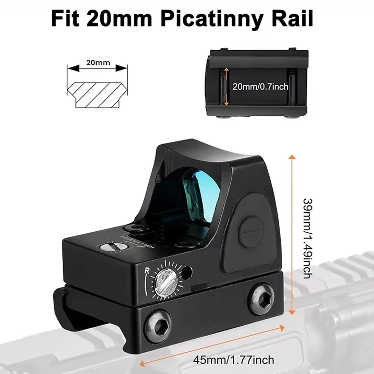 32MOA HD Mini Red Dot Sight Reflex Optic 2.5MOA For Pistol Handgun Mini Airsoft Rifle Scope Sight 20mm Rail With Universal Mount