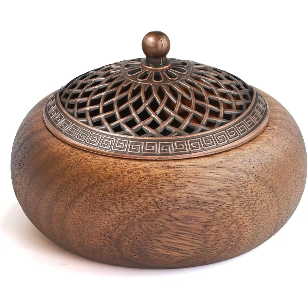 

Курильница из дерева акации для конусов и катушек, с держателем для палочек - 3-в-1, декор для домашней комнаты в стиле дзен-медитации, йоги