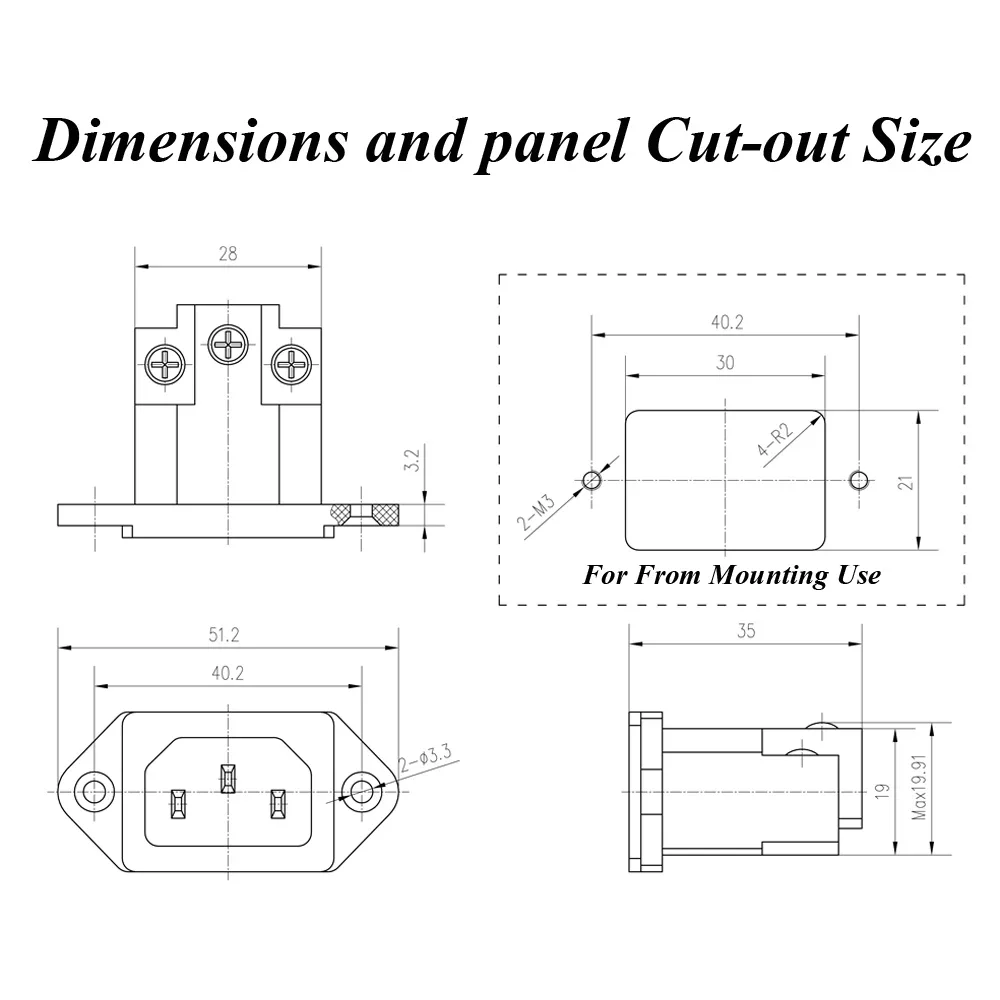 2 قطعة مقبس الطاقة النحاس تصفيح الذهب/الروديوم IEC المقبس التيار الكهربائي مداخل الطاقة المقبس المسمار موصل لا لحام الذكور لوحة دخول التوصيل
