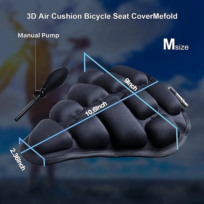 Inflatable Comfortable Soft Bike Seat Cushion,Bike Seat Cover for Peloton/Stationary/Mountain Bike Accessories