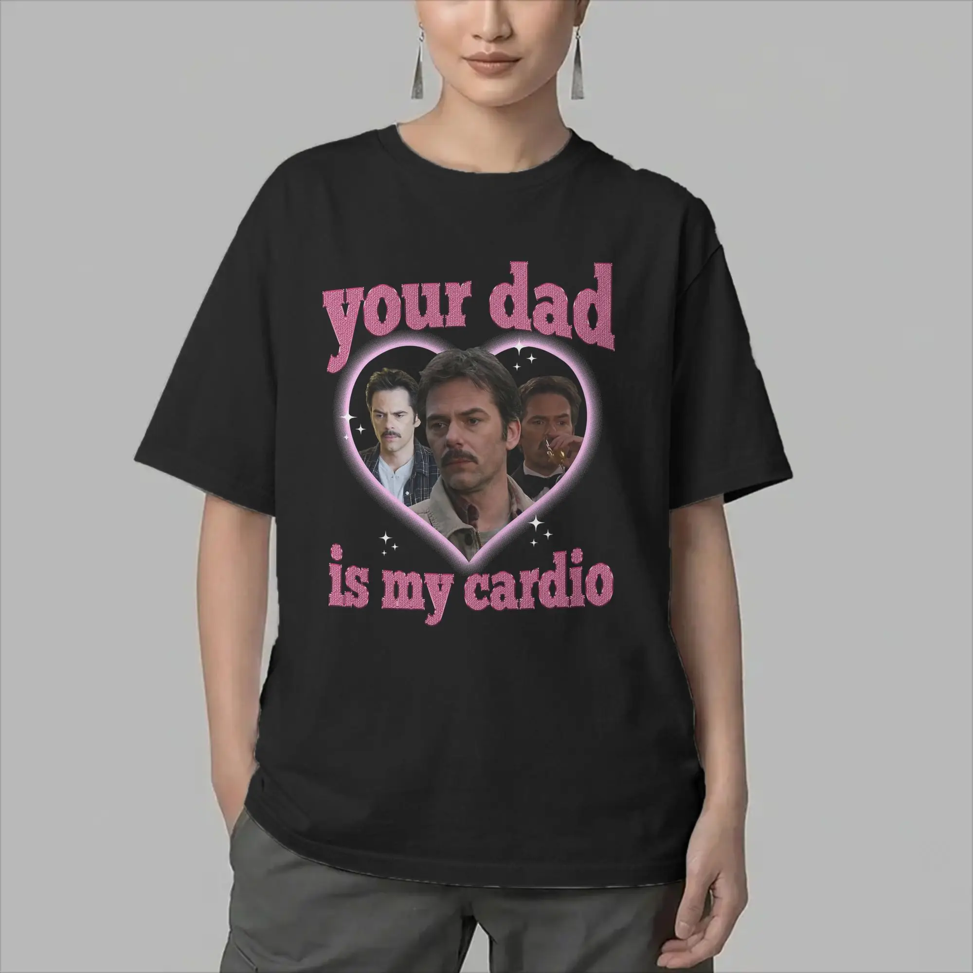 Men's Your Dad is my Cardio Charlie Swan Twilight T Shirts  100% Cotton Clothes Short Sleeve Round Neck Tees Printed T-Shirt