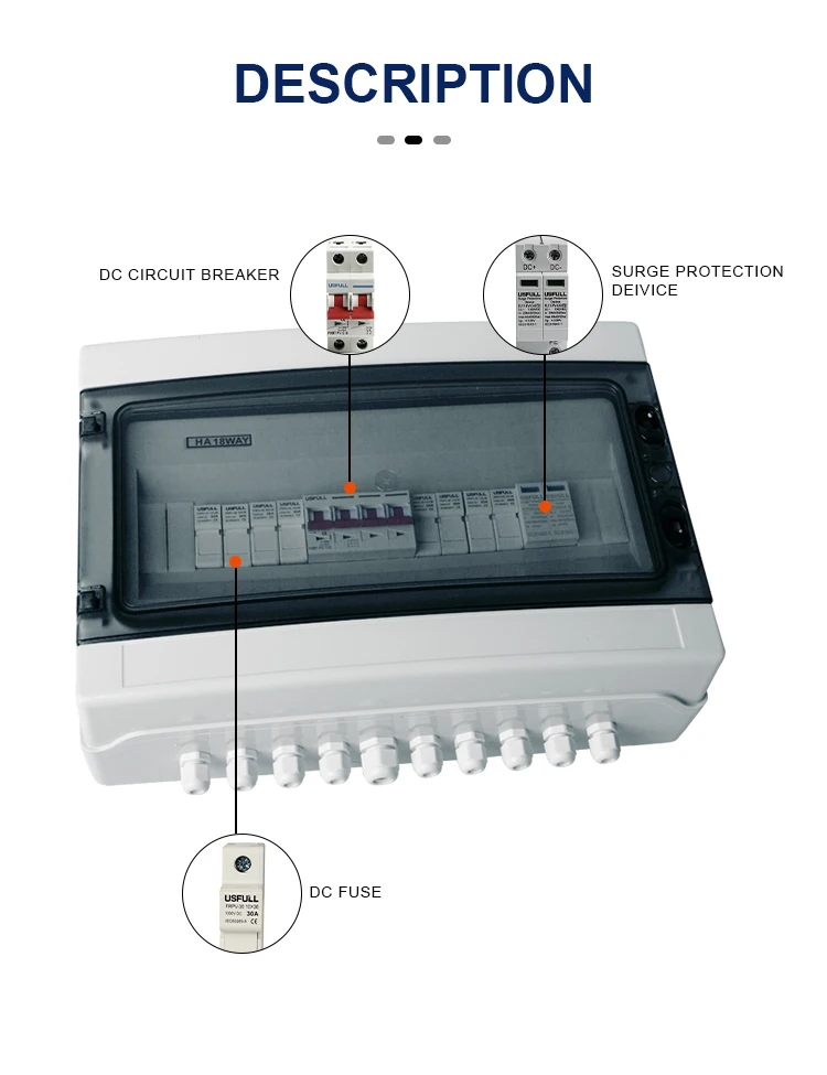 For USFULL factory price PV combiner box with 4 strings of IP66 waterproof solar boxes