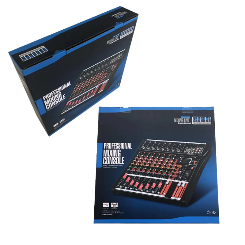 전문가용 8채널 오디오 DJ 믹서, 사운드 믹서, 오디오 노래방, 팬텀 파워 48V, USB 잭, 특가 상품 13 B