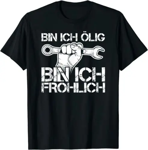 Neu Bin ich ölig bin ich fröhlich Mechaniker Schrauber Spruch Premium T-shirt